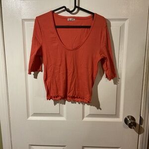 Free People Orange Up All Night Tee